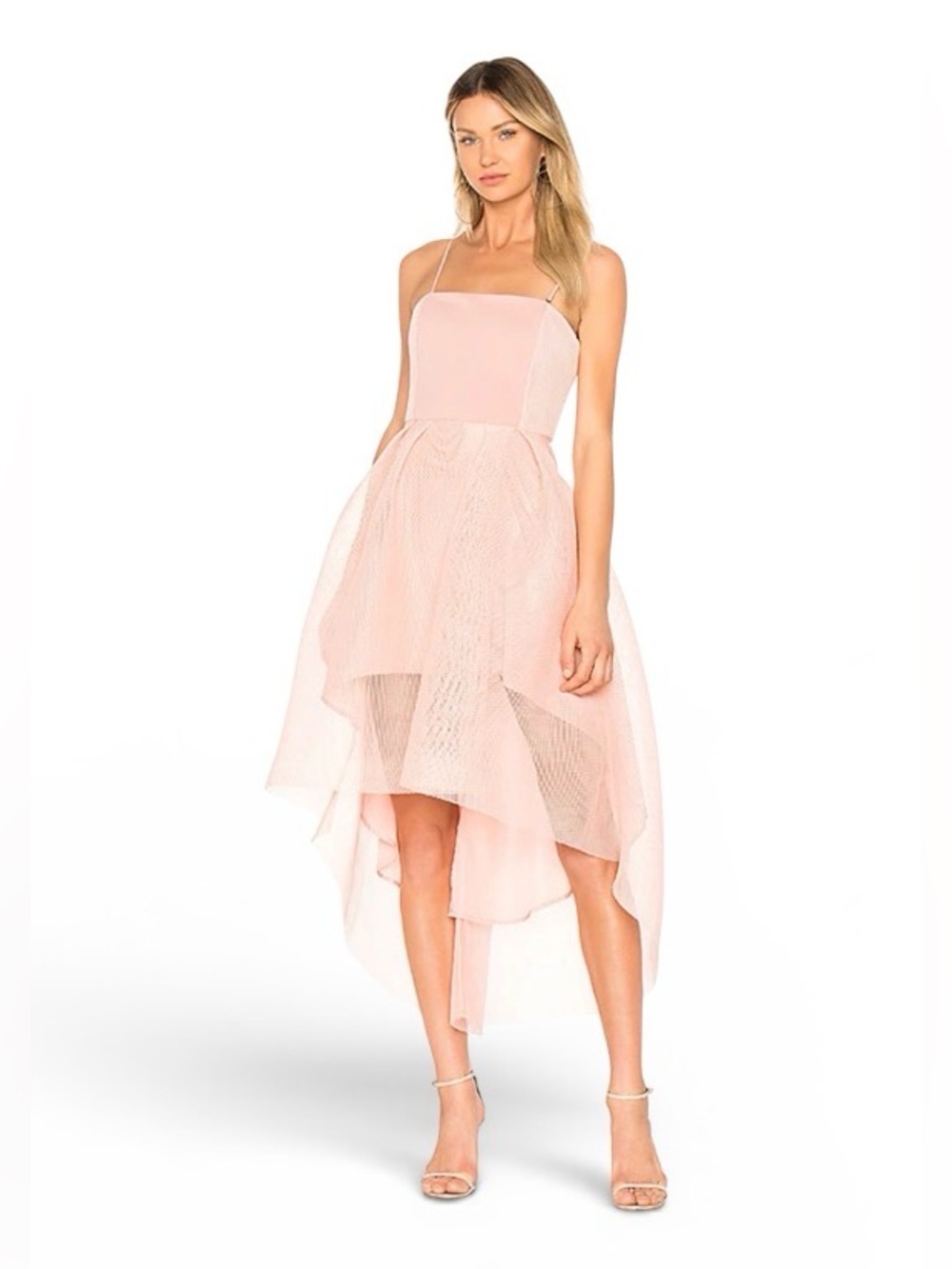 ELLIATT Elysian Revolve  strapless high-low cocktail dress pink mesh